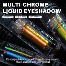 CHARMACY Waterproof Chameleon Liquid Eyeshadow 1pc Metallic Iridescent Pigment Cyberpunk Smooth Flow Tube High-Shine Crease-Proof Multi-Reflective Eye Glitter For Music Festival Teen Girls - 17 - View 5