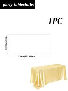 1件裝長方形緞面桌布 145*180cm/145*260cm/145*320cm/145*360cm 光滑布料桌巾，適用於婚禮派對餐桌、萬聖節、聖誕宴會與派對（多色可選） - 彩色 - 查看 30