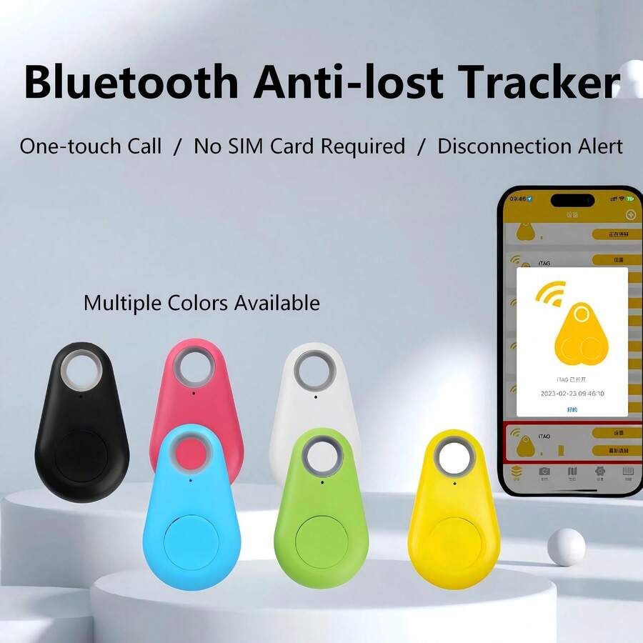 1pc Mini GPS Tracker Item Finder, GPS Tracker, Mini Fashionable Smart Pet Anti-Loss Alarm, Find Location Reminder, Suitable For Wallet, Backpack, Keys, Car, Locate Lost Items, Pet Finder Location Anti-Loss Device Tracker, Halloween Gift, Includes Battery (Multi-Color Optional, Optional Keychain) - Multicolor - View 1