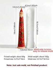 Santa Claus Shaped Long Candle Silicone Mold, Soft Silicone Easy Release, Suitable For Soy Wax, Aromatherapy Plaster, Handmade Soap, Resin DIY - Santa Claus - View 11