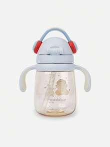 Balabala Botol Minum Anak Bentuk Penguin Lucu, Botol Minum Portabel dengan Sedotan untuk Balita - biru es - View 2