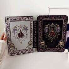 1pc Gothic Vintage Pomegranate Skull Floral Tablet Case Compatible With IPad PRO/AIR, Compatible With SAMSUNG,Compatible With XIAOMI Pad 5/6/7,Compatible With Huawei Matepad - Multicolor - View 6