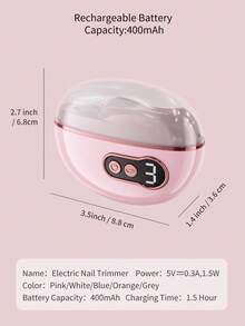 Portable 2-In-1 Automatic Electric Nail Clipper And Polisher With Anti-Pinch Protection And LED Light, Effortless Nail Care, Home Use Manicure Device, Ideal Gift For Christmas And Valentine's Day - Multicolor - View 2