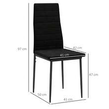 4er-Set Esszimmerstühle, Armloses Design, Stoffpolsterung, Metallbeine, Schwarz - 黑色 - 查看 4