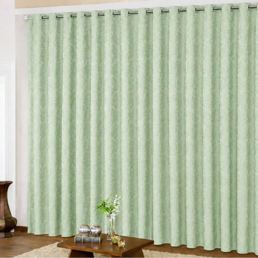 High-End Jacquard Curtain - Verde bebé - Ver 1