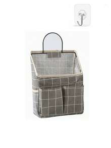 2pcs Wall Mounted Storage Pockets, Fabric Hanging Organizer Bags, Suitable For Dorm, Behind Door Storage, Upgraded Grey Wall Mounted Storage Baskets For Dorm, Bathroom - Multicolor - View 16