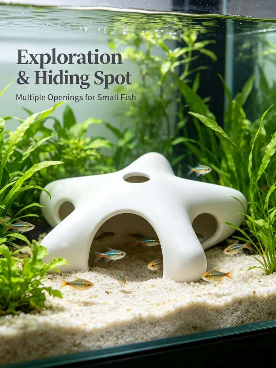 2件/3件裝水族魚洞裝飾,海星躲避穴,多孔設計適合魚類休息、繁殖與玩耍,淡水魚缸小魚造景裝飾 - 歡樂水族 - 查看 1