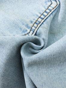 Women's Solid Color Bermuda Denim Shorts Casual Summer, Everyday Wear - Light Wash - View 6