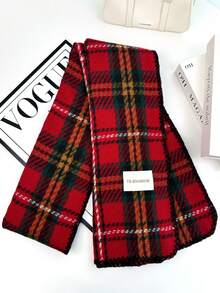 1pc Universal Multi-Color Plaid New Style Versatile Casual Scarf Suitable For Autumn/Winter - Red Triangle Needle - View 7