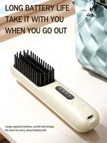 SKYWORTH 2000mAh Wireless Electric Hair Straightening Brush, Portable Travel Hair Straightener, Fast Heating Anti-Scald, Suitable For All Hair Types - Multicolor - View 5