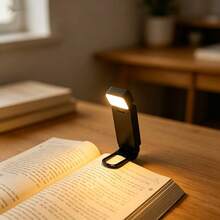 1件裝白色護眼充電式書燈，便攜可折疊夾式閱讀燈，亮度可調，耐用小巧，超亮無級調光 3 色溫便攜夾式檯燈，適合床頭閱讀、宿舍閱讀燈，輕量夾式燈，適合送給兒童、書迷、同學、朋友的生日與畢業季禮物 - 黑色摺疊夾書燈 - 查看 6