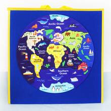 Quixorblex 1 Set Seven Continents Felt Puzzle, Interactive Geography Learning Tool, Montessori Educational Aids, Creative Felt Board, Classroom Teaching Props, Educational Resources For Home & Classroom - Multicolor - View 6