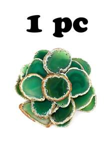 Natural Agate Slice Double Drilled Rough Edge Slab Beads DIY Jewelry Pendant Earring Charms Crystal Healing Craft Accessories - Green - View 8
