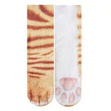 1 Pair Animal Socks Digital Print Realistic Cat Dog Funny Quirky Personalized Socks,Halloween - Multicolor - View 6