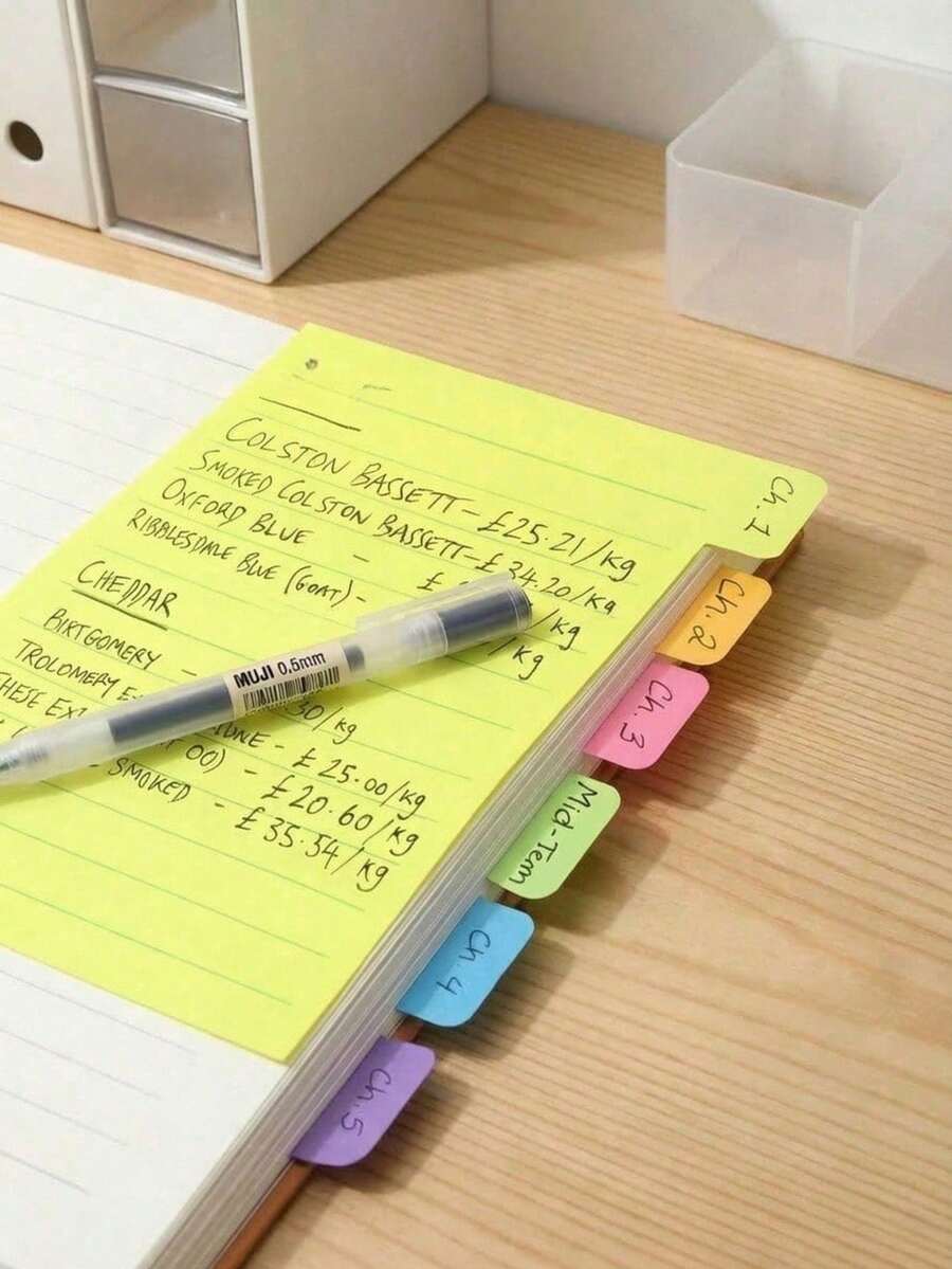 1 Set Of 64pcs Sticky Tab Dividers, With Bright Memo Notes & School Index Labels, Suitable For Students And Adults Learning Supplies - Multicolor - View 1