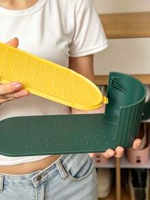 Verstellbares Schuhregal, verstärkter doppellagiger Schuhschrank, Schuhe leicht organisieren und Platz sparen, Wandregal für Zuhause, geeignet für Eingangsbereich, Flur, Wohnzimmer, Schlafzimmer, Badezimmer - Verschiedenfarbig - Übersicht 2