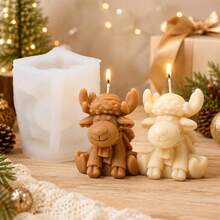 1/2pcs Christmas Deer Candle Silicone Mold 3D Reindeer Candle Making Mold For DIY Soy Wax Aromatherapy Candles, Reusable Handmade Xmas Mold For Holiday Gift Home Decor - Xmas Deer - View 10