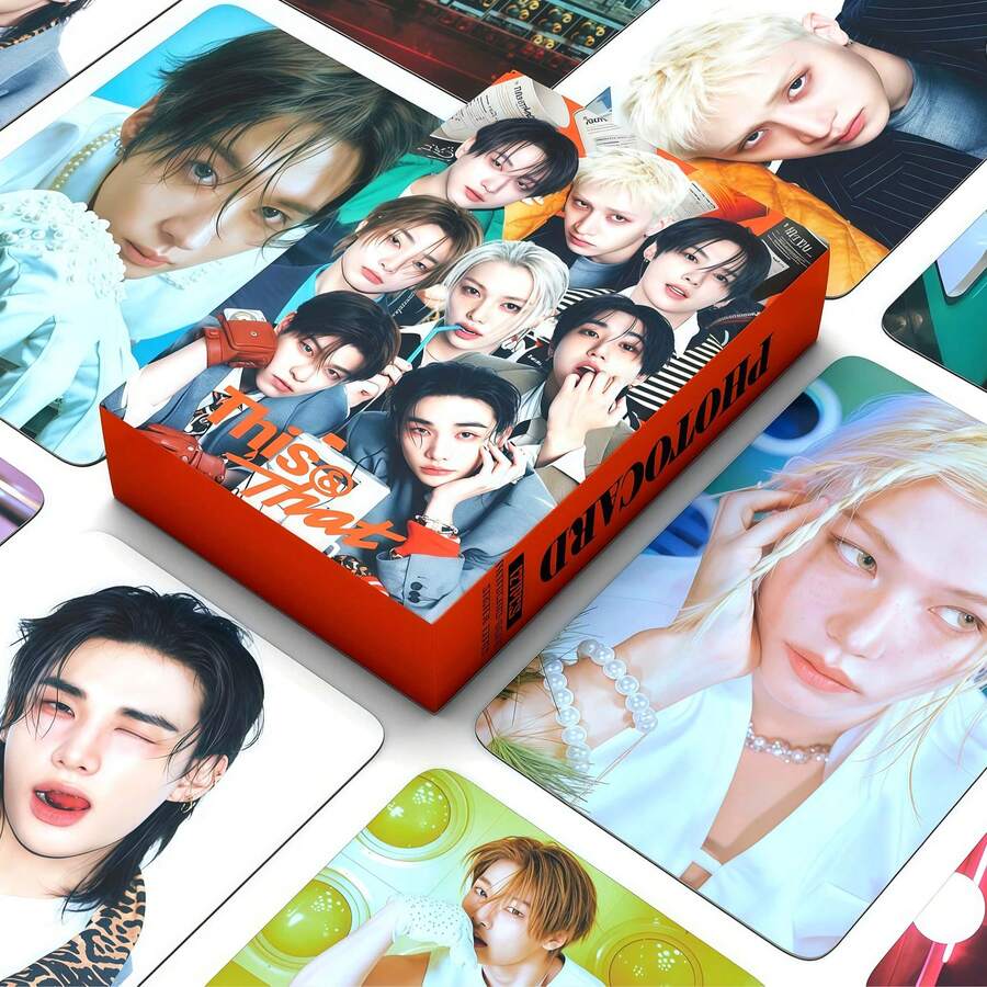 مجموعة بطاقات لومو ألبوم THIS&THAT مكونة من 127 قطعة، بطاقات صور فرقة K-Pop للأولاد، بطاقات بريدية مطبوعة بجودة عالية، مجموعة معجبين، هدايا، ملصقات بطاقات صور THIS&THAT، بطاقات FE/LIX - متعدد الألوان - مشاهدة 1