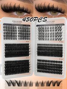 CMAYOME 450/530/570/600pcs False Eyelashes (Including Adhesive, Styling Solution, Tweezers), Mixed Style Single Cluster Eyelashes, Soft, Natural And Easy To Use Eyelash Clusters, Large Capacity Fluffy And Thick Classic Style, Suitable For Daily Use - Multicolor - View 21