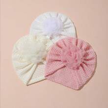 3pcs Multi-Color Soft Elastic Baby Beanies, Breathable, Suitable For All Seasons, Perfect Gift, Ideal For Photography - Multicolor - View 22