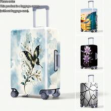 1PC / Flat Print Design / Luggage Cover (Only Luggage Cover, Not Including Luggage Case) / Suitable For 20 To 28 Inch Luggage / Made Of Thickened Fabric / Essential Accessory For Your Travel And Checked Luggage - Multicolor - View 3