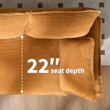 83" Loveseat Couch, Modern 2-Seat Sofa With High-Elastic Sponge, Easy Assembly, Comfy Upholstered 2 Seater Couch For Living Room, Apartment, Bedroom Beige - Yellow - View 7