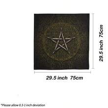 1pc Vintage Ornate Pentagram Tarot Cloth, Dark Retro Pattern Witch Altar Mat, Wiccan Pagan Divination Tablecloth Spiritual Decor Tapestry - Multicolor - View 9