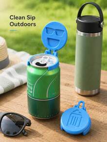 1pc Portable Can Lid Protector, Carbonated Beverage, Beer And Soft Drink Can Dust-Proof Sealing Lid, Reusable Flip-Top Hygienic Can Cover, Fun Cartoon Style, Suitable For Kitchen, Home, Cafe, Restaurant, Party, Picnic And Travel - Multicolor - View 7