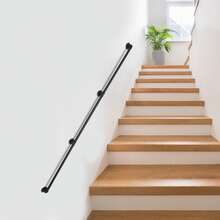ZhdnBhnos Stair Handrail, 8 Feet Handrails For Stairs, Galvanized Metal Industrial Pipe Railing Indoor Pipe Stair Railing With Wall Mount Support, Round Corner - 8ft - View 2