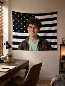 Customized American Flag With Image, Personalized Fun Flag, Includes Face Pattern, Logo, Photo Text Single-Sided Custom Flag Tapestry, Suitable For Bedroom, Dorm, Garden Decoration - Multicolor - View 6