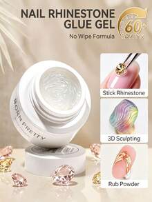 BORN PRETTY 5ml Extra Thick Rhinestone Gel, High Transparency Non-Yellowing UV LED Gel, Suitable For Rhinestone Adhesion DIY Nail Art Supplies - 5ml - View 1