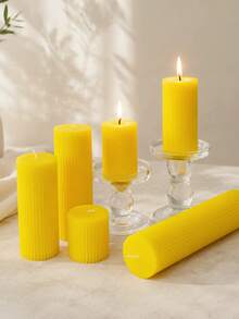 1pc Yellow Gear Shaped Smokeless Soy Wax Decorative Candle, Home Decor, Wedding Party Banquet Tabletop Ornament, Create Romantic Atmosphere, Gift For Women - A - View 4