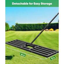 Lawn Leveling Rake 44x10 Inch, Heavy Duty Lawn Leveler Tool With 77" Adjustable Long Handle, Powder-Coat Steel Garden Rake, Ground Leveler For Yard Smoothing Soil Grass Dirt Sand, Black - Black - View 7