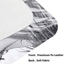 Anime Aesthetic Black & White Angel Leather Mouse Pad, Office Computer Keyboard Desk Decor Mat, Office Accessories, Gaming Carpet - View 8