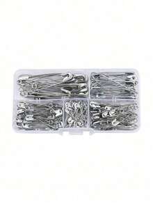 260/150/50/10pcs Multi-Size Metal Safety Pins, Durable And Easy To Use. Suitable For Clothing Repair, Handicrafts, Document Organization, Decoration, Brooches, Badges And Keychains. Perfect For Daily Use, Valentine's Day And Weddings - A - View 12