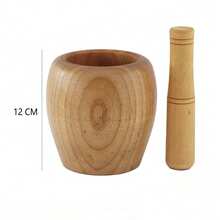Mortar And Pestle Set, Stone & Wooden Garlic Grinder, Multi‑Purpose Spice Herb Grinder Bowl For Kitchen, Garlic Ginger Pepper Grinding Tool,Manual Grinder Bowl,Easy To Clean,Kitchen Essential,Solid & Stable - Multicolor - View 15