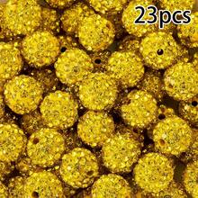 23 10mm Polymer Clay Rhinestone Beads, Sparkling Fancy Diamond Beads, For DIY Products Such As Bracelets, Necklaces, And Keychains. - 23pcs - View 9