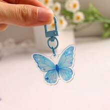 6 Pcs/Pack Cute Colorful Butterfly Acrylic Keychains, Cartoon Backpack Pendant Key Rings, Aesthetic Decorative Key Holders For Students Party Favor Gift Supplies - Butterfly - View 10