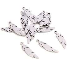 10pcs Stainless Steel Feather Leaf Moon Star Heart Small Charms Pendant For Earrings Necklace Bracelet DIY Jewelry Making Accessories - Stainless Steel Small Pendant - View 4