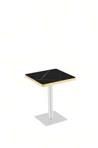 Esstisch Quadratisch UV-Platte Marmor-Optik Metallgestell Modern - 黑色 - 查看 8