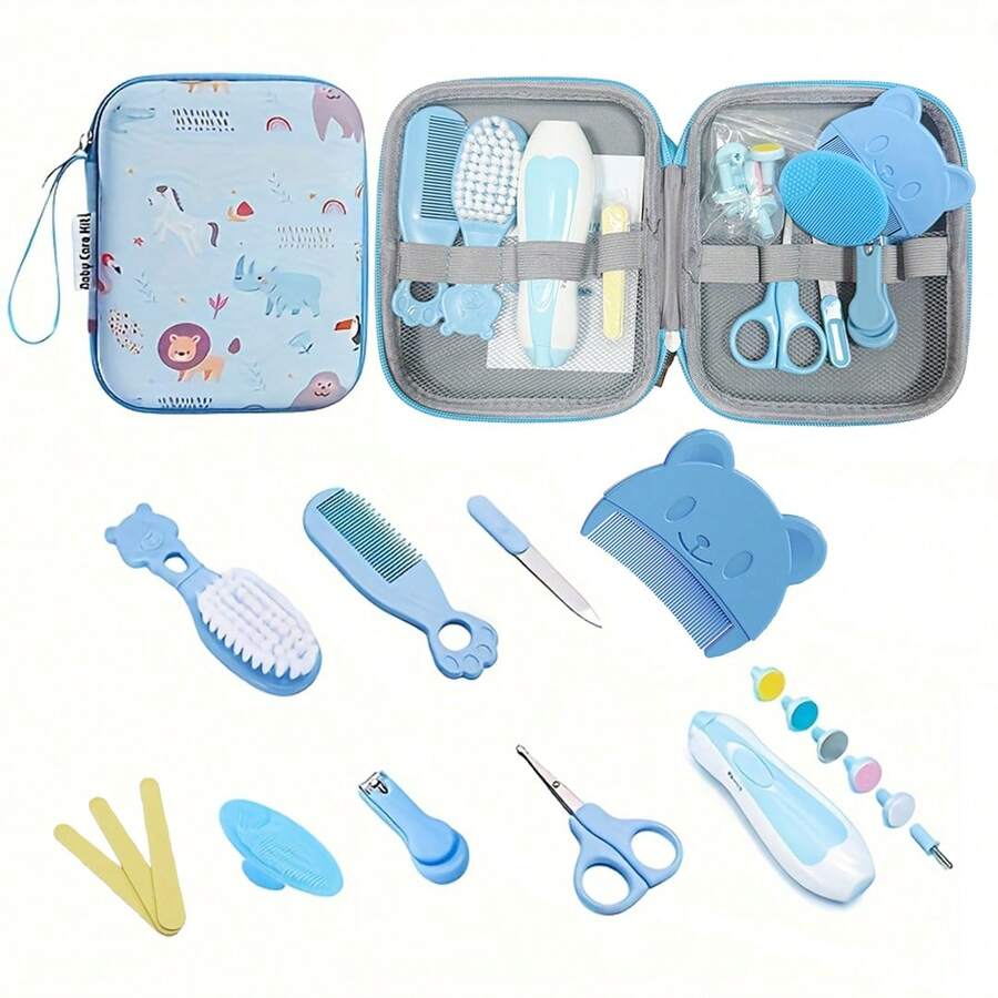 16pcs Healthcare Kit With Case-Comprehensive Grooming Set: Nail Clipper Comb Brush& More, Perfect Shower Holiday Gifts, Daily Personal Care - Multicolor - View 1