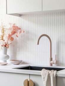 10/20/40pcs (Thickened Design) 2D Straight Line Mosaic Self-Adhesive Backsplash Tiles, Kitchen Anti-Splash Tiles, Self-Adhesive Tiles For Kitchen And Bathroom, Thickened Waterproof, Home Decor - Multicolor - View 4