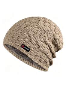 1pc Unisex Knitted Beanie Hat, Windproof & Warm, Fashionable Versatile Woolen Cap, Suitable For Daily Wear In Autumn And Winter - Multicolor - View 13