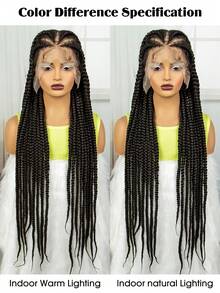 A ANYTIME Heat-Resistant Woven Synthetic Lace Wig - Easy To Wear And Style For Beginners - Designed For Women's Daily Wear, Halloween - Black - View 12