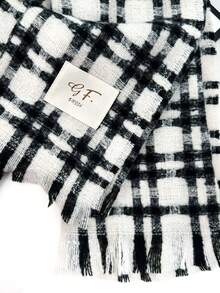1pc Universal Multi-Color Plaid New Style Versatile Casual Scarf Suitable For Autumn/Winter - J-shaped Rice - View 5