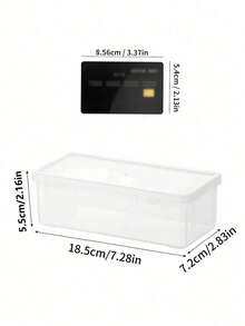 1/2 Large Transparent PP Material Storage Box With Lid, Lightweight, Unfinished Surface, Suitable For Office/Study Supplies, Pens, Pencils, Markers, Crafts, Desktop Storage, Cosmetics, Jewelry, Etc., Suitable For Girls, Bathroom Essential, Vanity Essential, Storage Station Essential - Multicolor - View 6