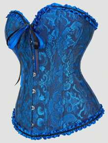 Women's Plus Size Court Style Corset Top, Waist-Cinching Body-Shaping Bustier, Sexy Jacquard Vintage Corset Top, Suitable For Wedding, Party, Halloween Costume, Role Play - Multicolor - View 34