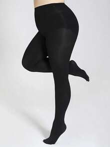 1/2 Pairs High Waist Opaque Black Tights, Super Elastic Tummy Control & Butt Lift Pantyhose, Breathable Slim Fit For All Body Types - Black - View 6