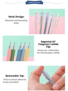 2/5 buah Pisau Lipat untuk Kerajinan Tangan, Alat Pemotong Presisi, Pisau Ukir, Pemotong Kertas Presisi, Cocok untuk Scrapbooking DIY, Pembuatan Stiker, Kerajinan Seni, Melukis, Kartu & Templat, Pemotongan Kertas, Unboxing (Warna & Gaya Acak) - Beraneka warna - View 5