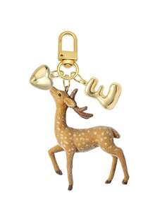 Flocked Animal Pendant, Heart Letter Deer Bag Charm, Journey Atmosphere Y2K Retro Car Hanging Keychain Gift, Flocked Plum Deer Pendant, Beautiful And Practical, Bag Accessory, Symbolizing Good Luck, Birthday Gift, Valentine's Day Gift, Teacher's Day Gift, Back To School Gift, Christmas Gift, Ideal Choice For Women And Girls - Multicolor - View 20